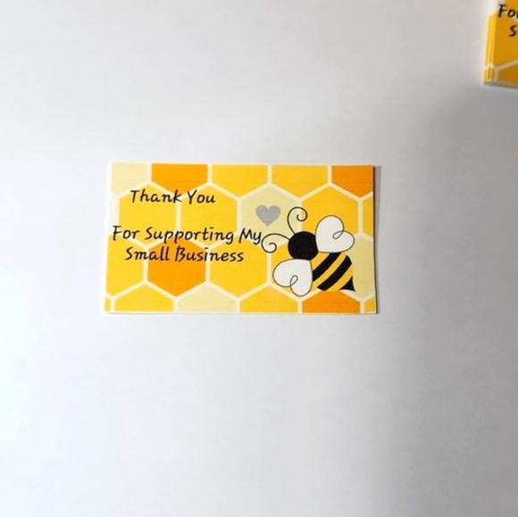Bee & Honeycomb Business Thank You Cards 50pk & 100 Thank You Stickers Combo - Picture 7 of 10